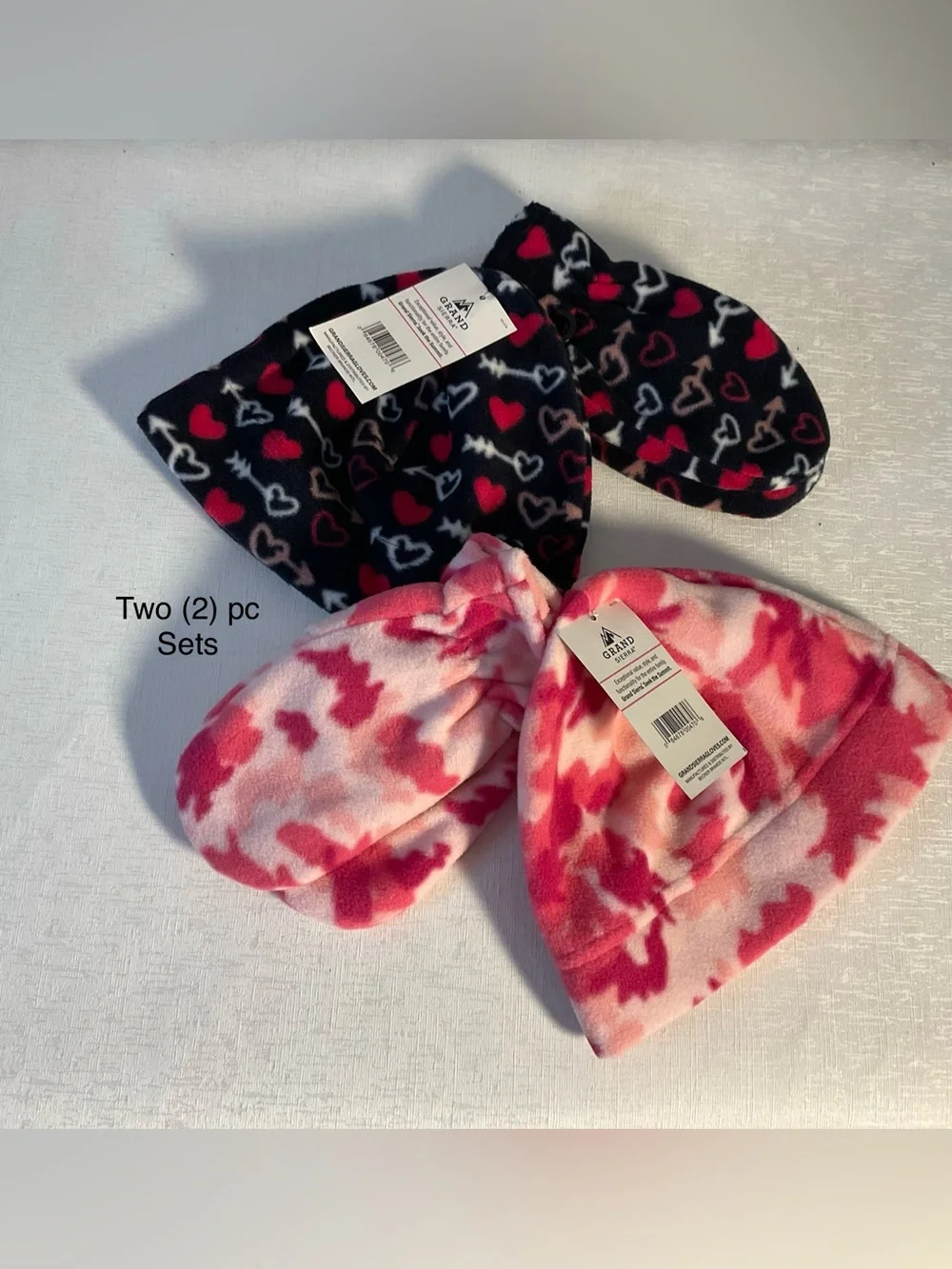 The Children's Place Kids Fleece Hat & Mitten Sets - Pink, Black, White